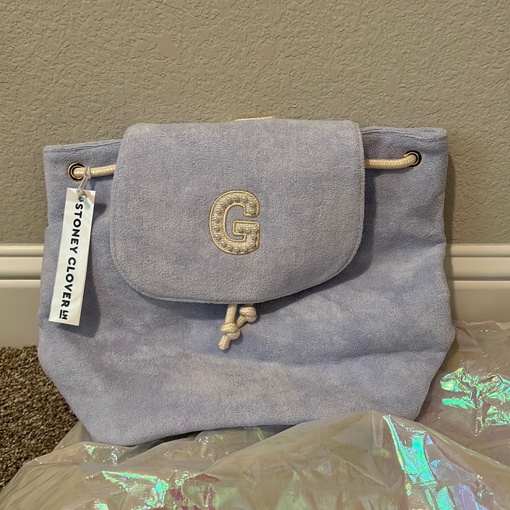 Stoney clover lane Terry drawstring backpack with Pearl G